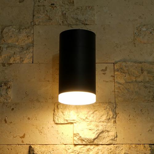 탑라이팅 벽등 원기둥 1등 테라스 벽조명(블랙) 전구 전등 LED 인테리어